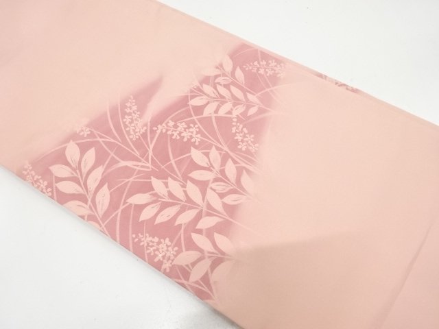 塩瀬　草花模様織り出し　名古屋帯